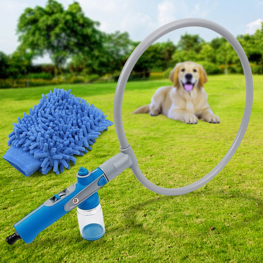 Pet Shower Sprayer  Grooming Bath Massager With Microfiber Glove