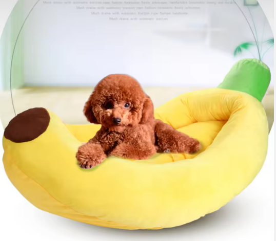 Super Soft Banana-Shape Washable Pet Cushion Bed